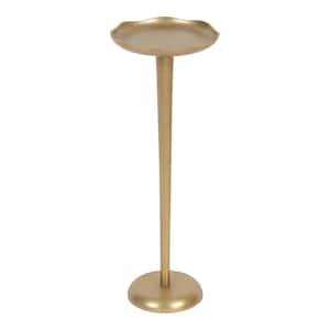 Alessia 8.00 in. Gold Round Metal Modern End Table