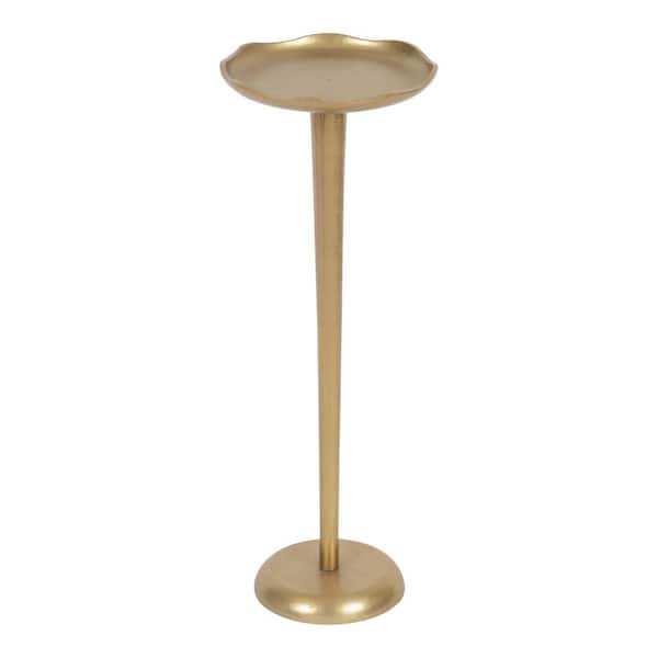 Kate and Laurel Alessia 8.00 in. Gold Round Metal Modern End Table