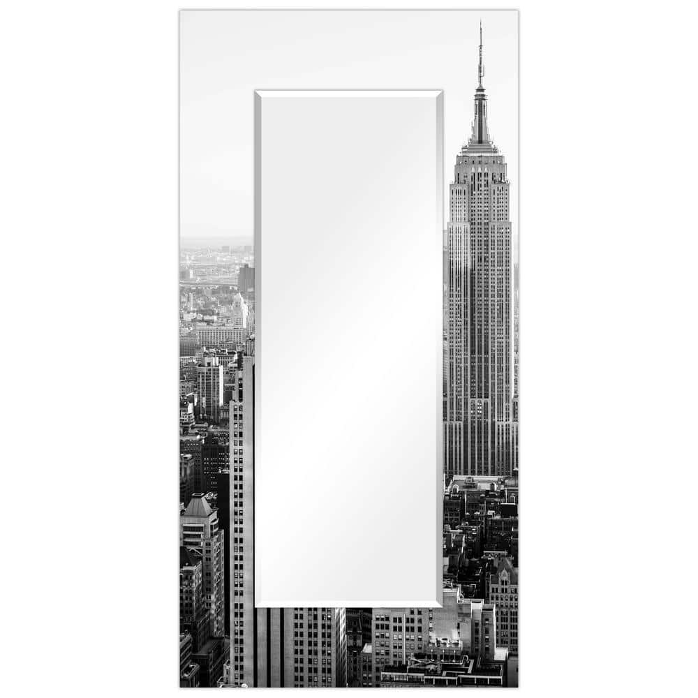 Elegant Full-Length NYC Skyline Frameless Glass Mirror 72" x 36"