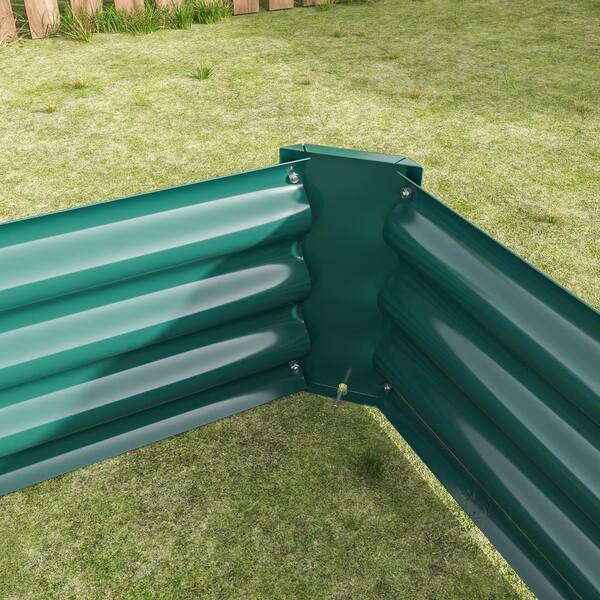 Unbranded - 71 in. L x 36 in. W x 12 in. H Green Outdoor Metal Raised Garden Bed, Planter Box for Vegetables, Flowers, Herbs, Plants