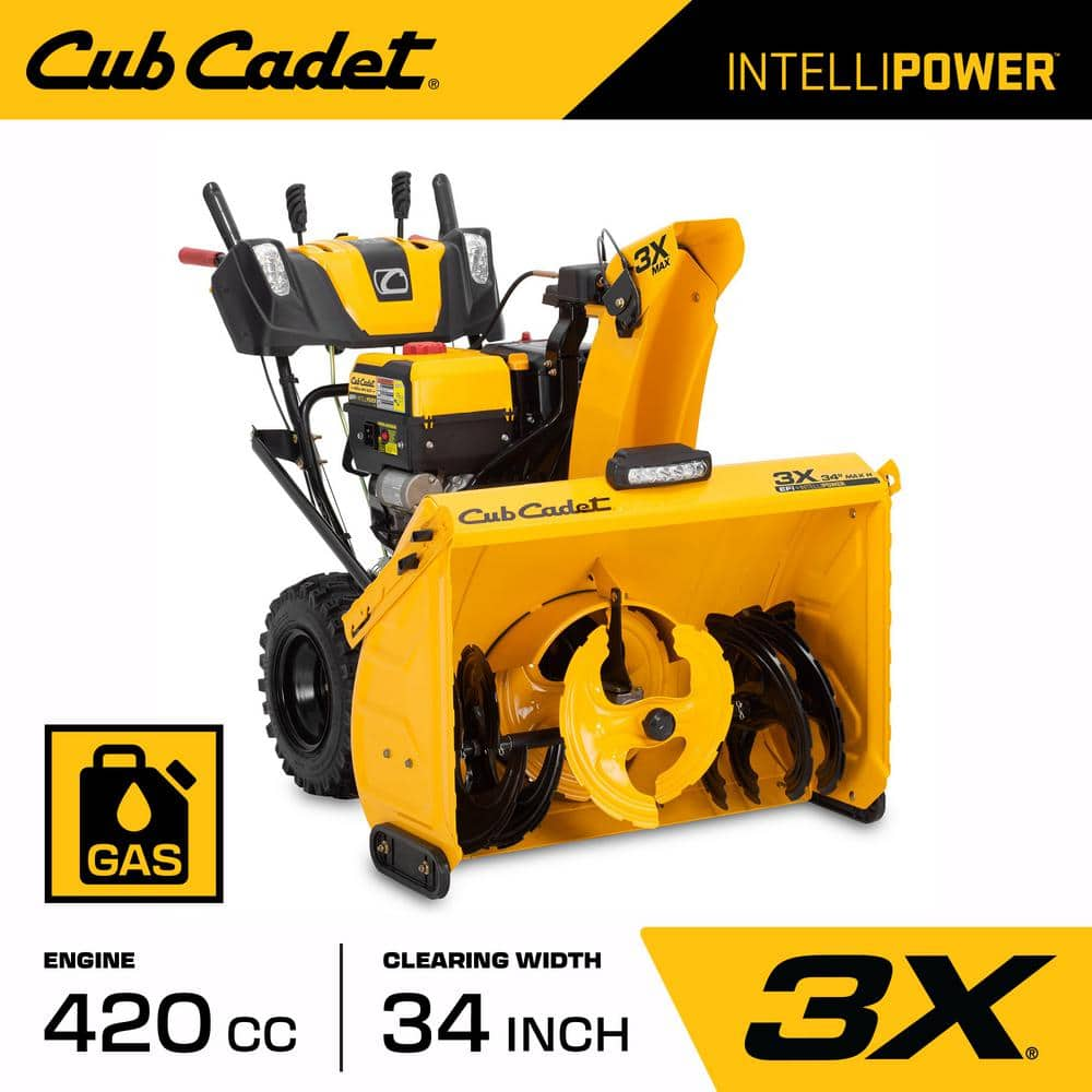 Cub Cadet 3X MAX 34 in. 420cc Fuel Injected (EFI) Three-Stage Electric Start Gas Snow Blower w/IntelliPower Hydrostatic Drive