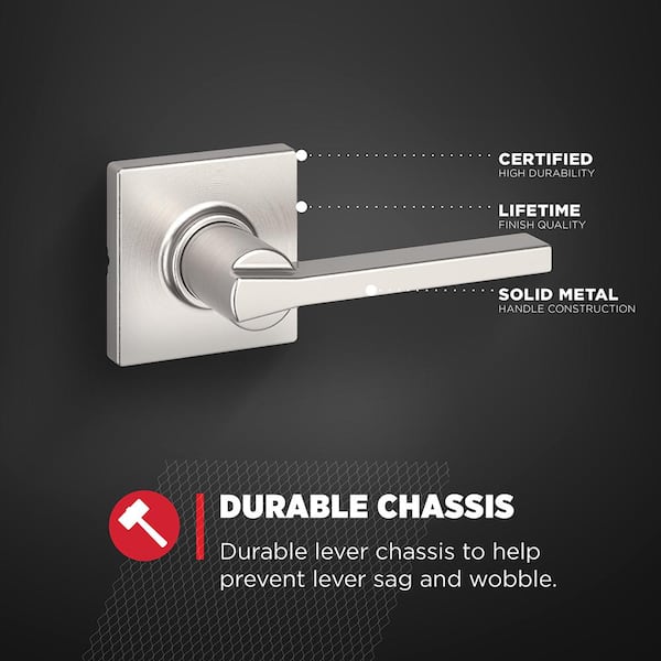 Kwikset Casey Satin Nickel Dummy Door Handle Featuring Microban