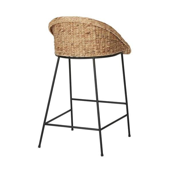 Stylewell Black Metal Counter Stool, Cute Black Bar Stools With Backs