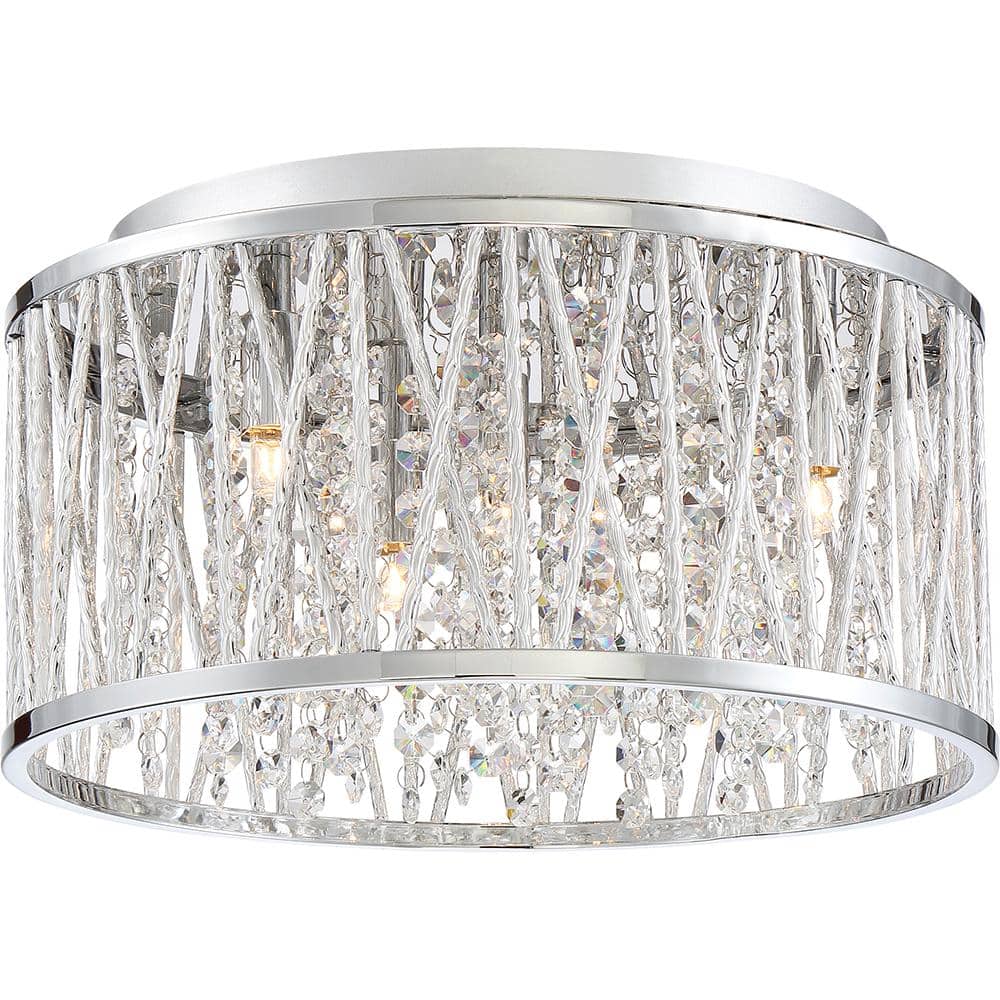 Crystal Cove 13.5 in. 4-Light Polished Chrome Flush Mount price history on PriceWatchPro