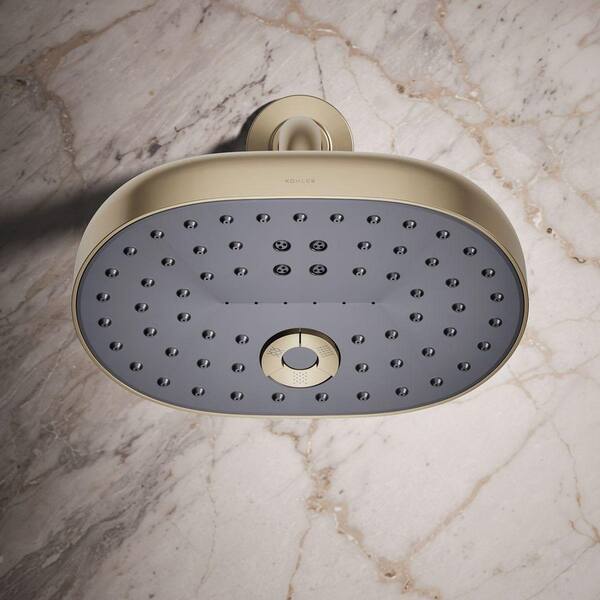 KOHLER Statement 3-Spray Patterns 7.94 in. Wall Mount Fixed Showerhead in Vibrant Brushed Bronze