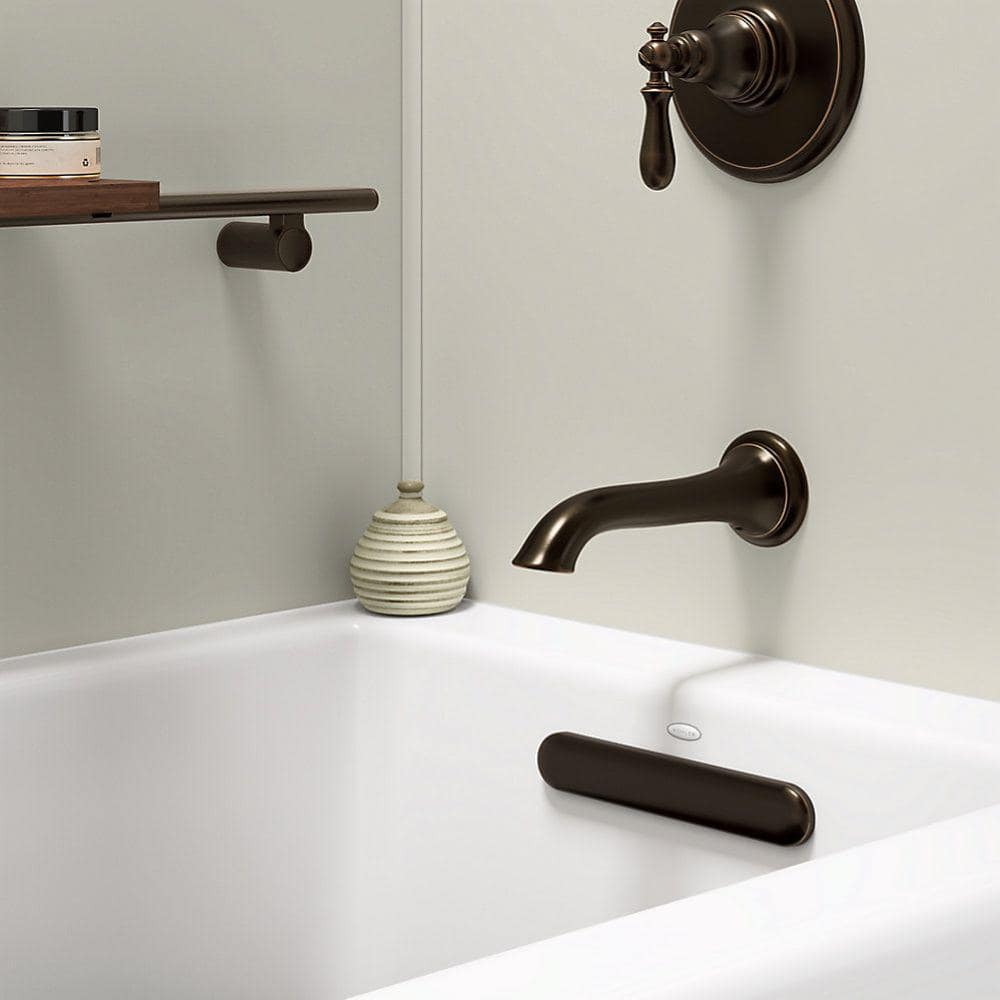 White Acrylic 60" x 32" Alcove Soaking Bathtub