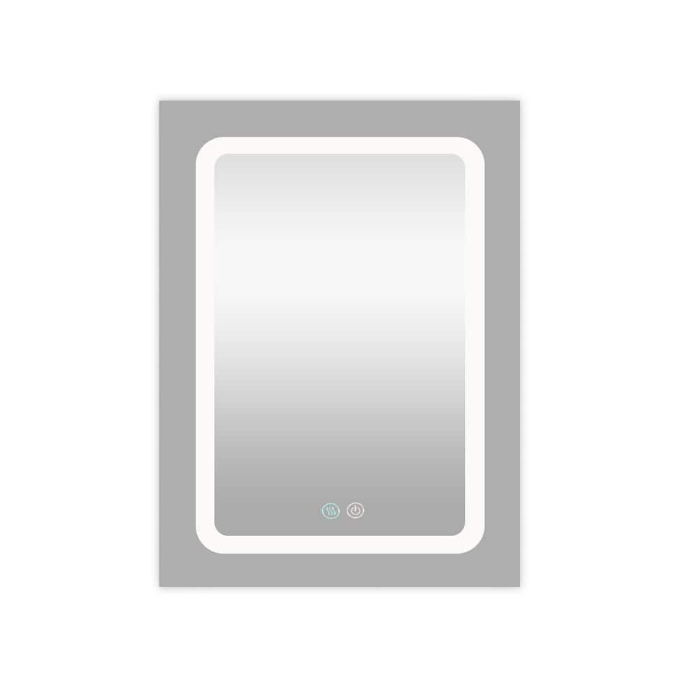 20 in. W x 30 in. H Rectangular Black Framed Surface Mounted Bathroom