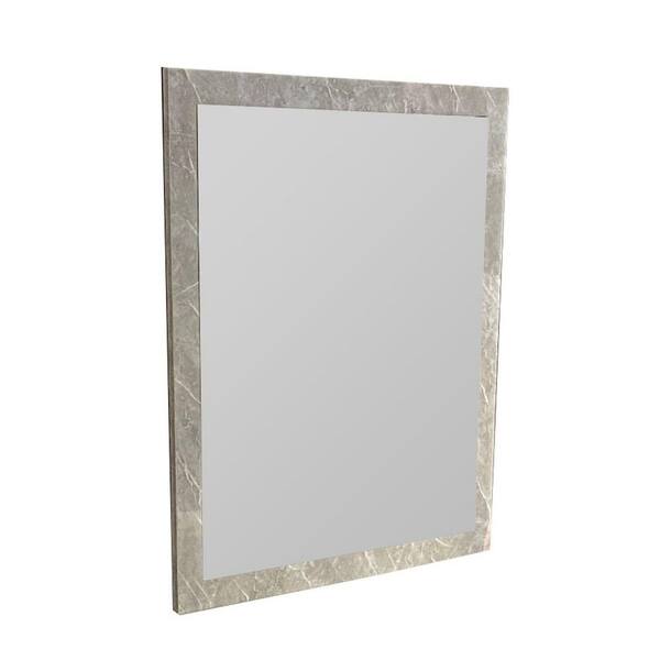 Nova Domus Marbella Italian Grey 33 in. W x 39 in. H Modern Rectangle Marble Framed Mirror