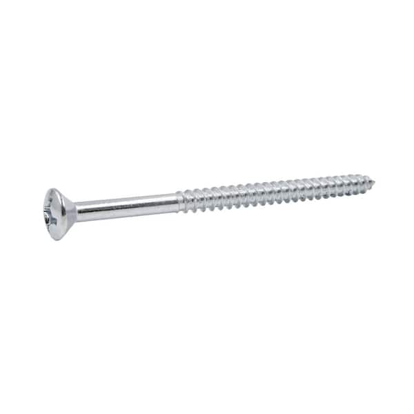 Everbilt #10 x 3 in. Phillips Oval Head Zinc Plated Wood Screw (2-Pack)