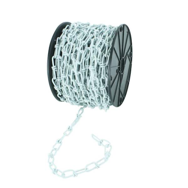 Everbilt #2 x 90 ft. Zinc Plated Steel Double Loop Chain, White