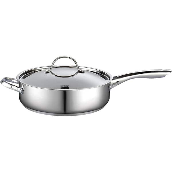 Cooks Standard 4 qt. Multi-Ply Clad Stainless Steel Deep Saute Pan with  Lid, 10.5-Inch 02460 - The Home Depot