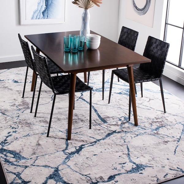 Amelia Gray/Blue 12 ft. x 15 ft. Abstract Distressed Area Rug