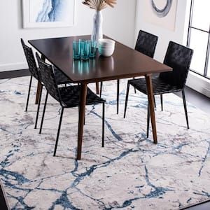 Amelia Gray/Blue 8 ft. x 10 ft. Abstract Distressed Area Rug