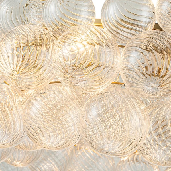 HUOKU Neuvy 8-Light 32.7 in.W Brass Chandelier w/Swirled