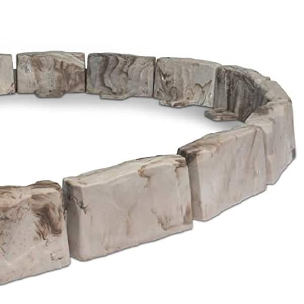 15 ft x 2.7 in Landscape Edging No-Dig Stone-Look Brown 36-Piece