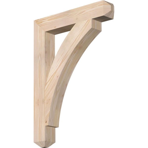 Ekena Millwork 3.5 in. x 30 in. x 22 in. Douglas Fir Thorton Craftsman Smooth Bracket