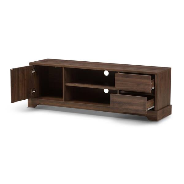 Baxton Studio Burnwood Brown 2 Drawer TV Stand 28862 7968 HD The