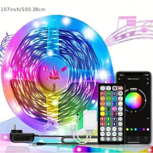 16.4 ft. Smart Plug-in Dimmable Cuttable Color Changing Integrated LED Strip Light 2pcs