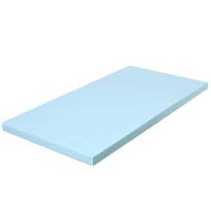 Costway Blue 4 in. Gel-Infused Memory Foam Mattress Topper Ventilated ...