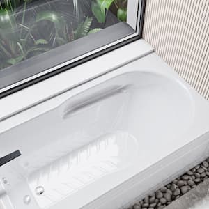 Concorde 60 in. Acrylic Left Drain Rectangular Apron Front Bathtub in Glossy White