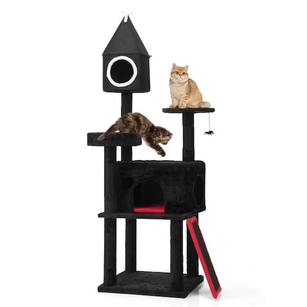 COZIWOW 67 in. H Multi-Level Cat Tree Gray Kitten Condo