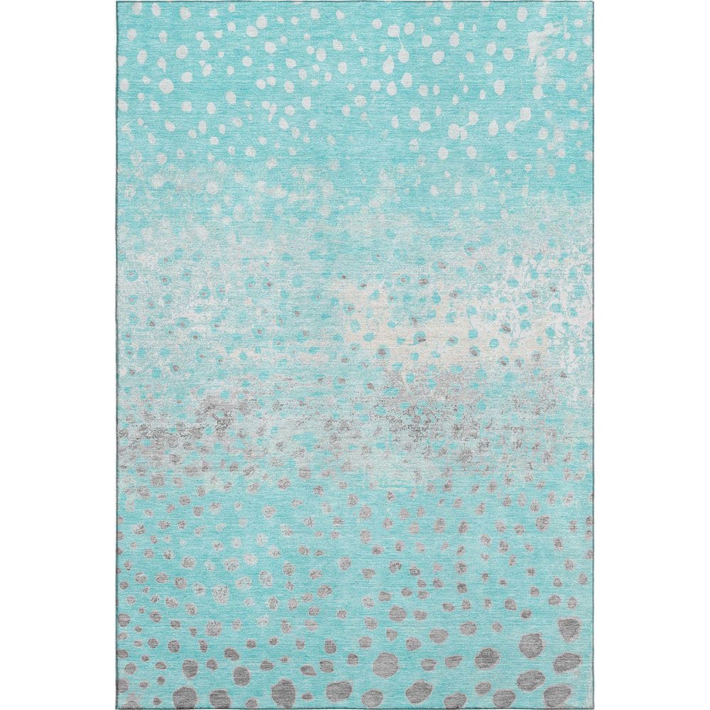 Mayfield Premium Machine Washable Abstract AMF1366 Aqua 10 ft. x 14 ft. Area Rug price history on PriceWatchPro