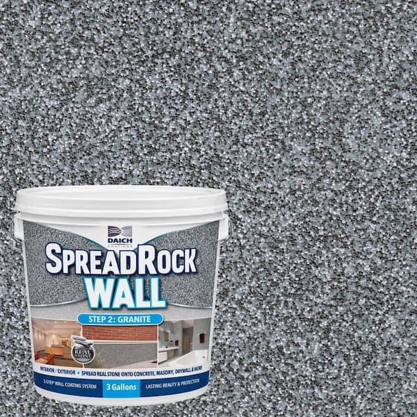 SpreadRock Wall Granite Stone Coating 3 gal. Ice Gray Granite Flat Interior/Exterior Exterior Wall Paint