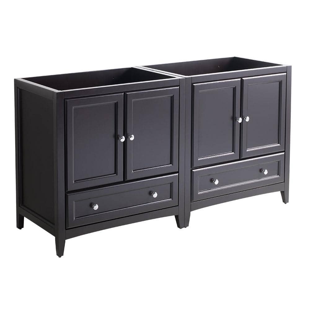 Espresso 59" Double Freestanding Engineered Wood Vanity Base