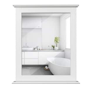 22.5 in. W x 27 in. H Rectangular MDF Framed Wall Bathroom Vanity Mirror in White