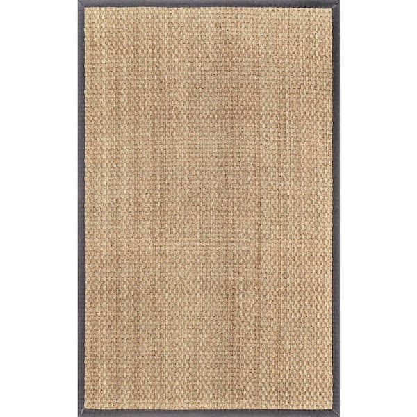 nuLOOM Hesse Checker Weave Dark Gray Doormat 2 ft. x 3 ft.  Indoor/Outdoor Patio Area Rug