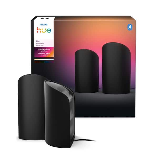 Play Wall Washer Integrated LED Light Black 6.18 In Table Lamp (2-Pack)