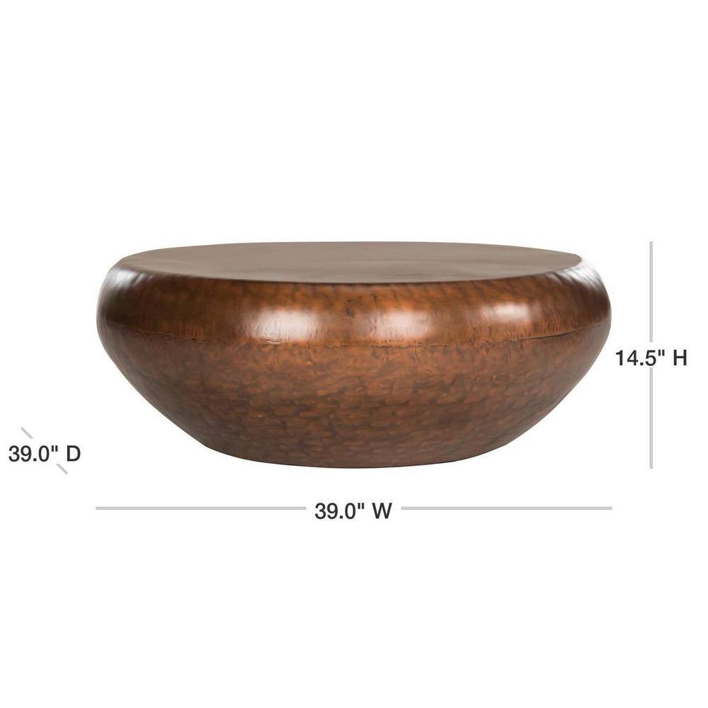 Patience Round Antique Copper Coffee Table