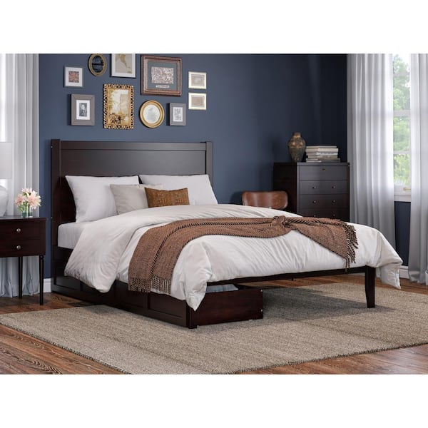 AFI NoHo Espresso Queen Solid Wood Storage Platform Bed with 2-Drawers