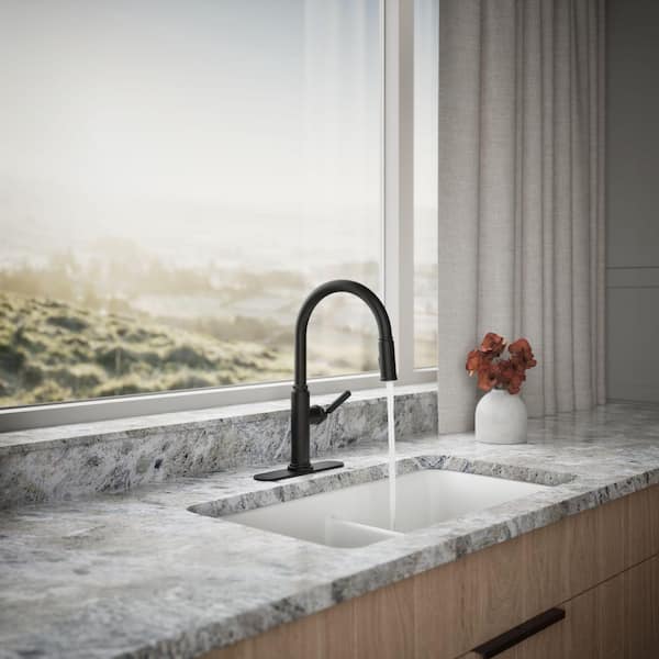 KOHLER Revolv Single Handle Pull Down Sprayer Kitchen Faucet in