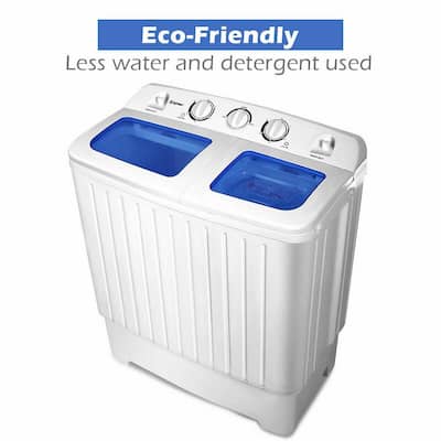 14 in. 1.6 cu. ft. Portable Top Load Washing Machine Mini Compact Washer Dryer in White