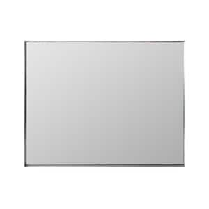 48 in. W x 30 in. H Rectangular Metal Framed Wall Mounted Bathroom Vanity Mirror in Silver
