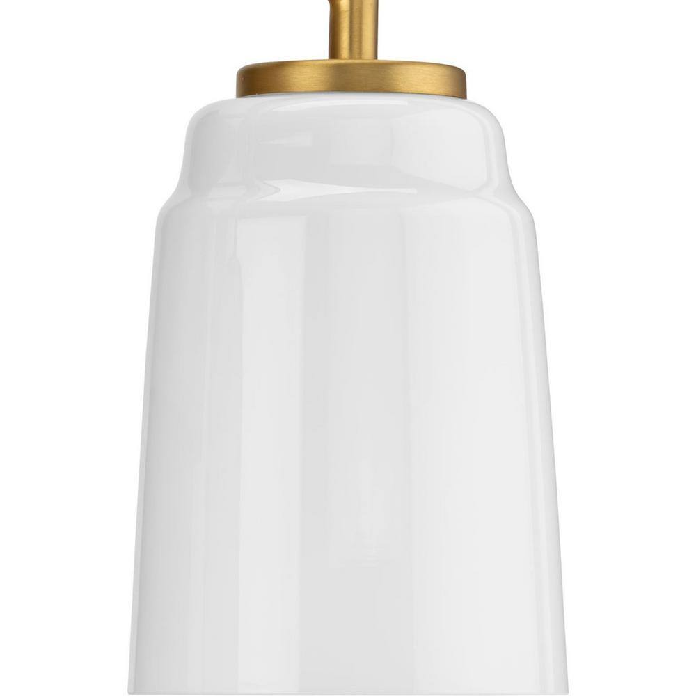 Brushed Gold 2-Light Vanity with Opal Glass Shades