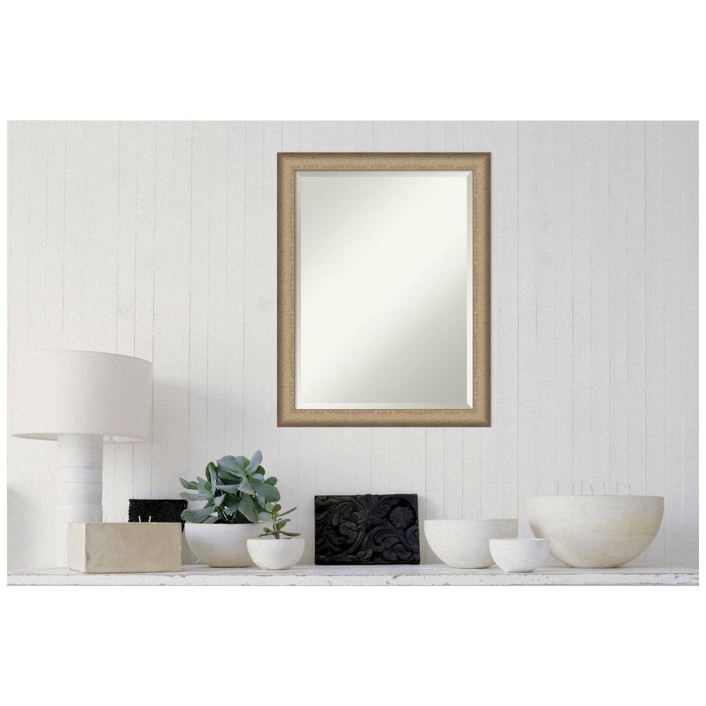 Elegant Brushed Bronze Rectangular Vanity Wall Mirror 21" x 27"