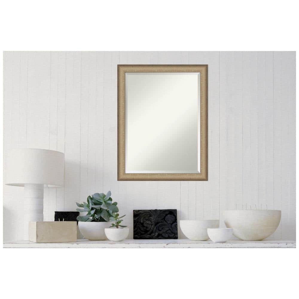 Elegant Brushed Bronze Rectangular Vanity Wall Mirror 21" x 27"