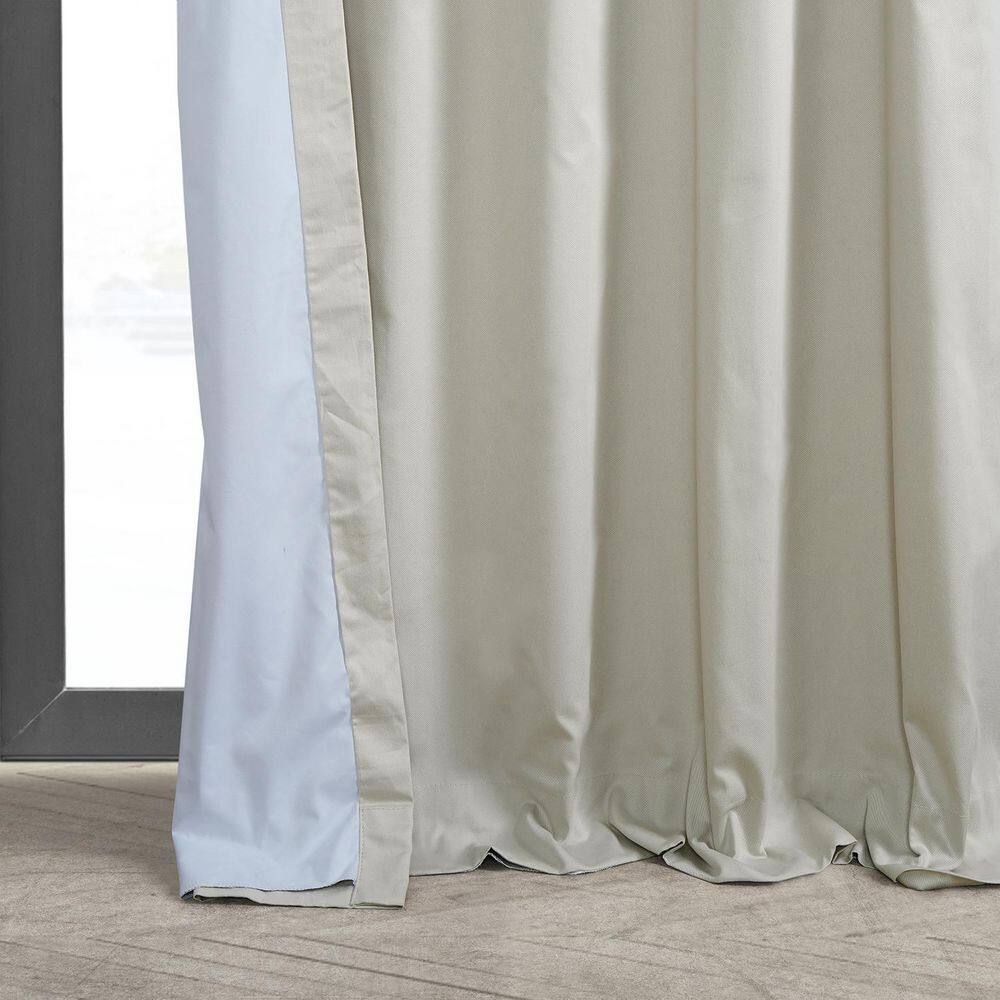 Light Greige Cotton Blackout Curtain Panel, 50W x 108L