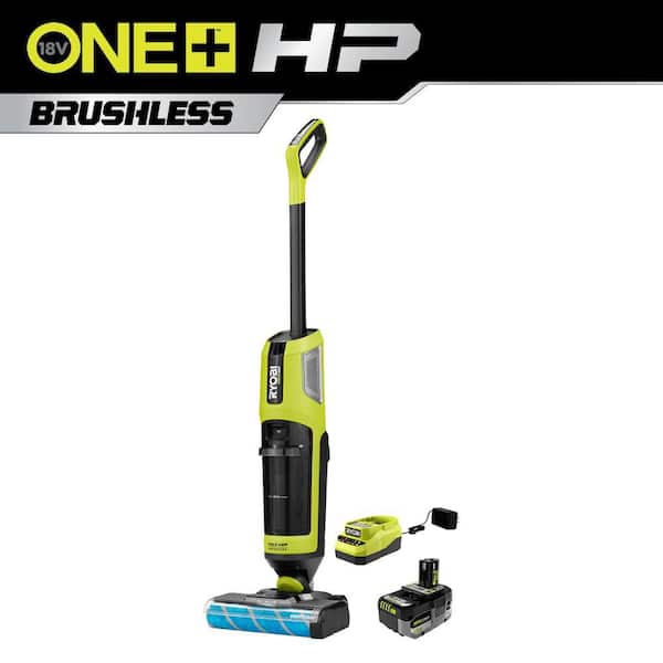 RYOBI ONE+ HP 18V Brushless Cordless Wet/Dry Stick Mop and Vacuum Kit with 4.0 Ah Battery and Charger