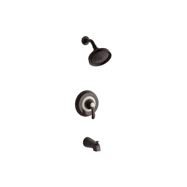 KOHLER Fairfax 1-Handle 1-Spray 2.5 GPM Tub and Shower Faucet with Lever Handle in Oil-Rubbed Bronze (Valve Not Included)