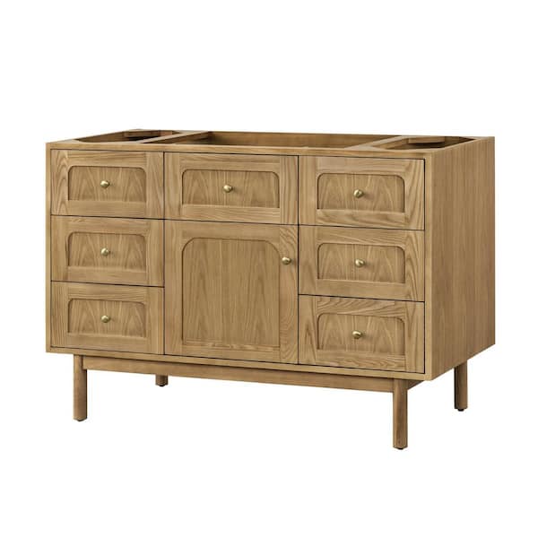 James Martin Vanities Laurent 47.9 in. W x 23.0 in. D x 33.0 in. H Single Bath Vanity Cabinet without Top in Light Natural Oak