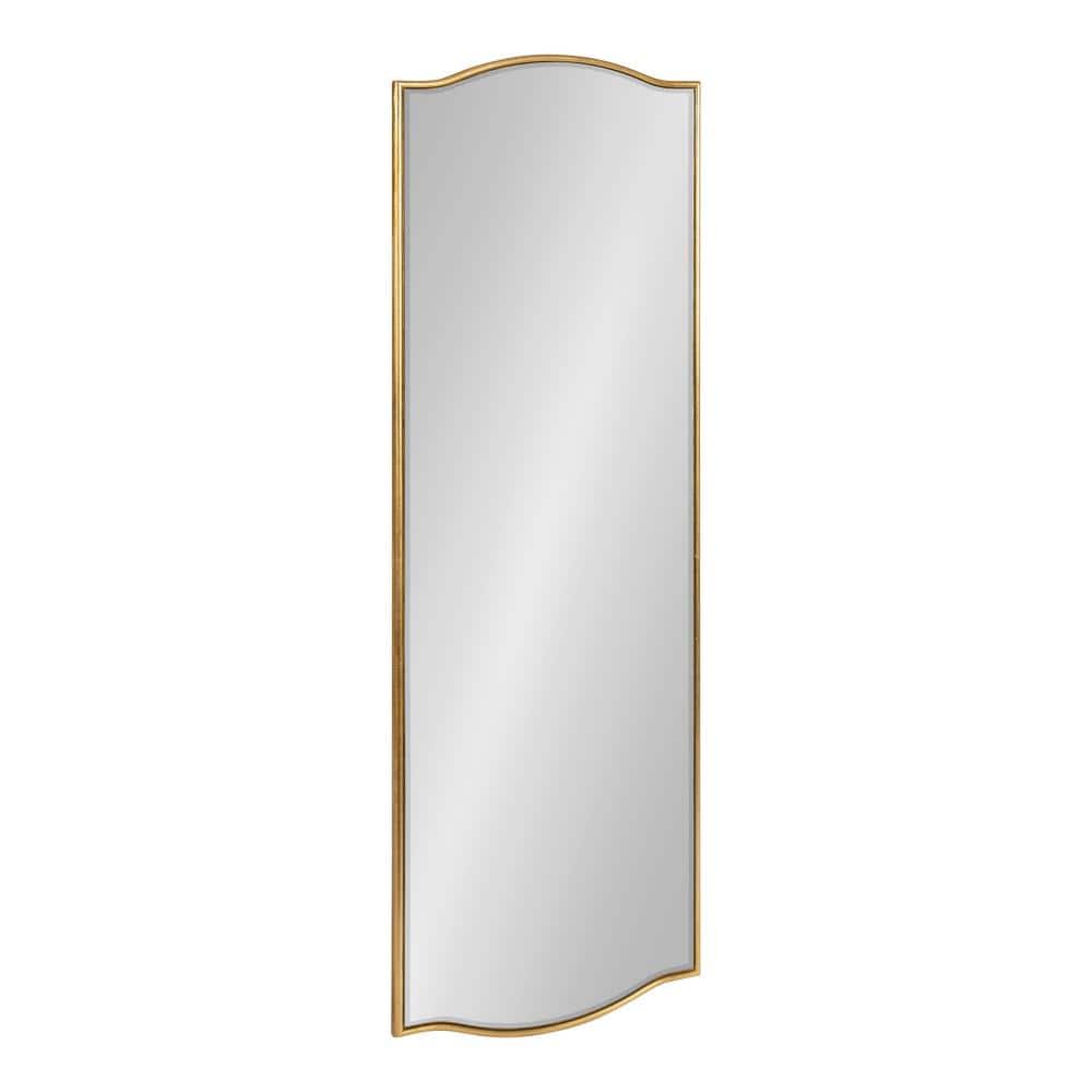 Elegant Gold Framed Full-Length Wooden Wall Mirror, 18x48