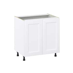 Wallace Painted Shaker 33 in. W x 34.5 in. H x 24 in. D Warm White Assembled Base Kitchen Cabinet with Full High Door