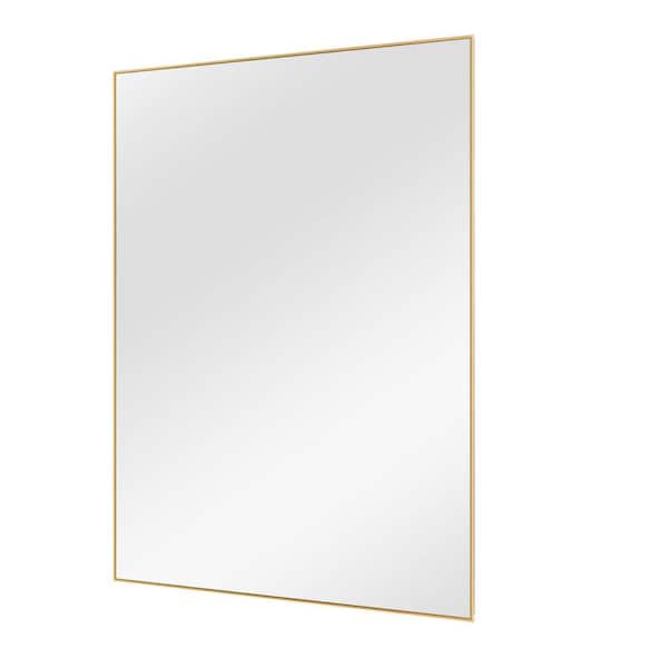 Dovelina 51 in. x 31 in. Modern Rectangle Framed Gold Floor Leaning Mirror