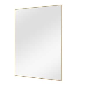 51 in. x 31 in. Modern Rectangle Framed Gold Floor Leaning Mirror