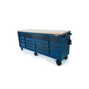 Tool Storage Heavy Duty 84 in. W Matte Blue Mobile Workbench Cabinet