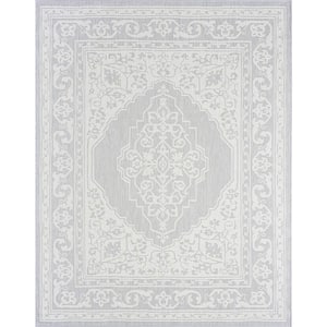 Eco Floral Gray 5 ft. x 8 ft. Indoor/Outdoor Area Rug