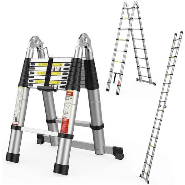 16.5 ft. Reach Aluminum Telescoping Multi-Position Ladder for RV, Household, Outdoor, 330 lbs. Load Capacity